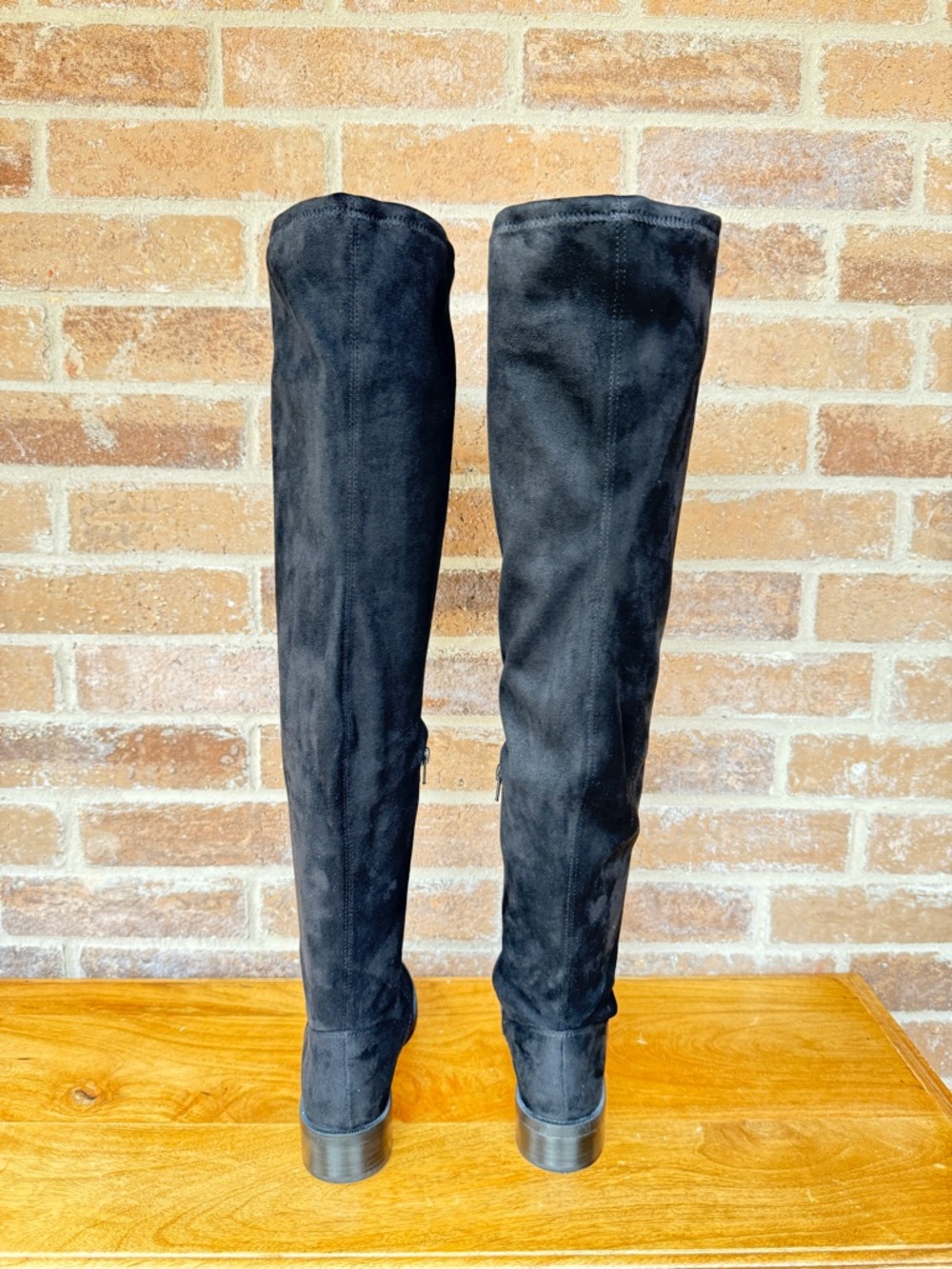 Aldo Black Suede Over-the-Knee Heeled Boots - Picture 3 of 3